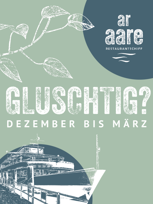 Flyer zum Anteasern des neuen Restaurantschiffs ar aare