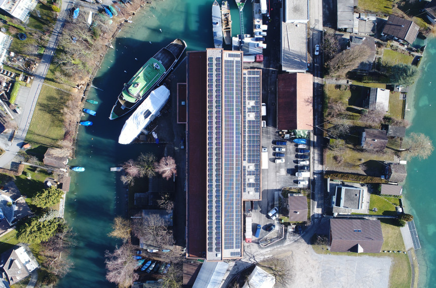 Werft Thun aus der Vogelperspektive
