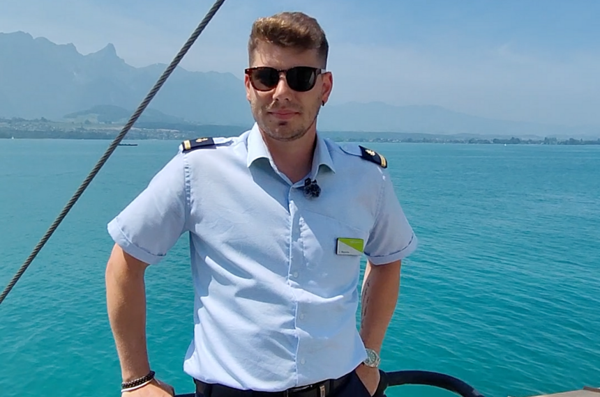 Portrait von Daniel, Matrose auf dem Dampfschiff Blümlisalp